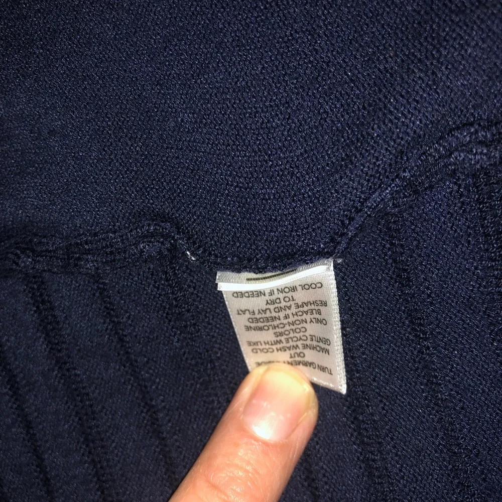 Christopher & Banks Navy Ribbed Cardigan - Picture 7 of 8